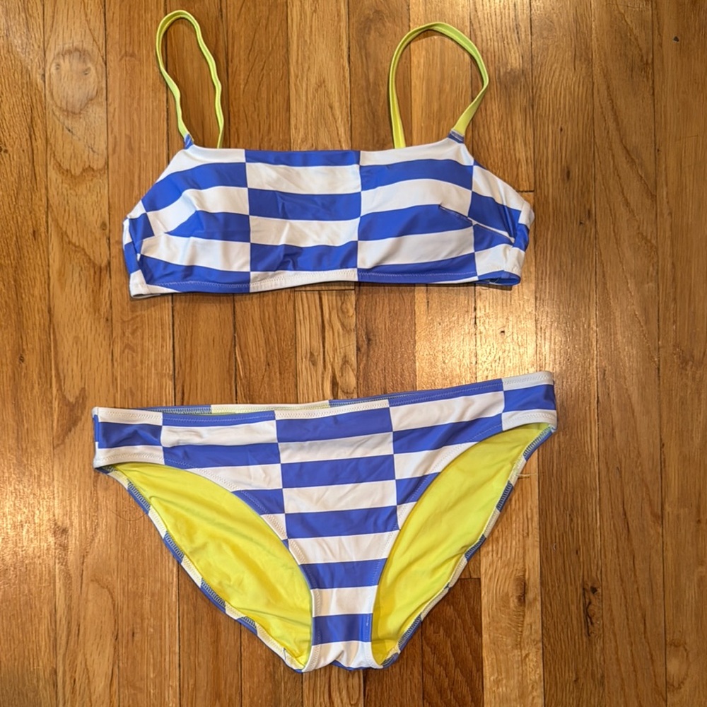 Aerie Blue and White Striped Bikini with Nautical Flair